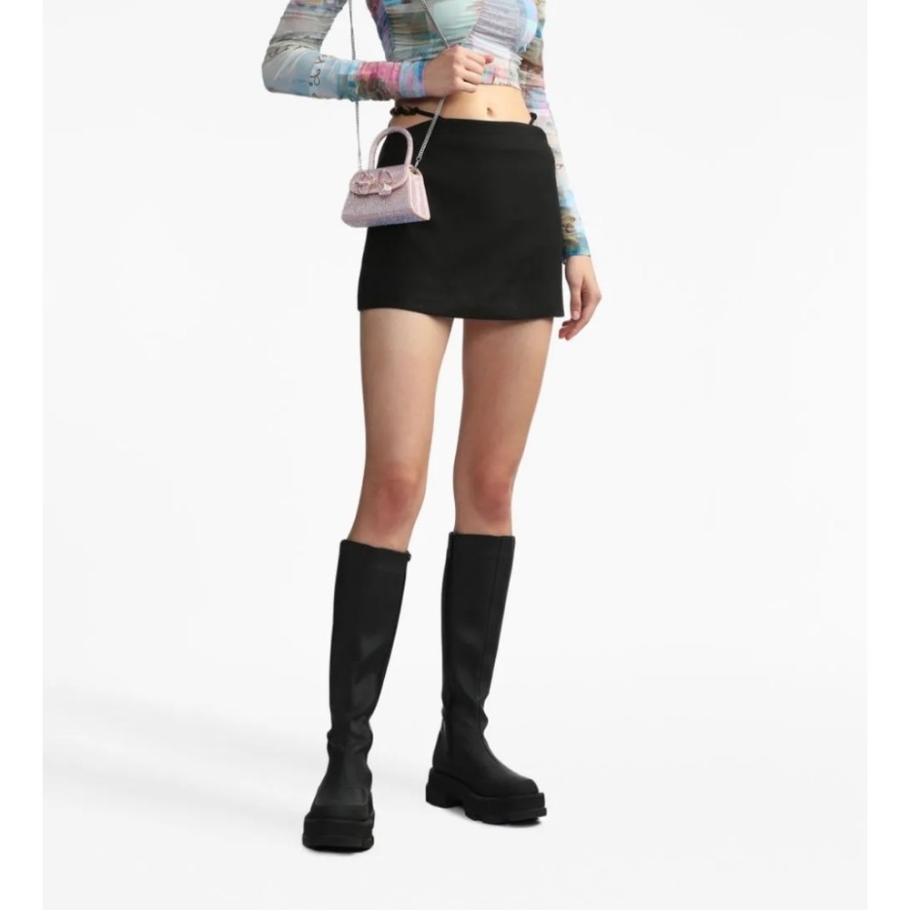 Ganni Black Skirt with White Lining
